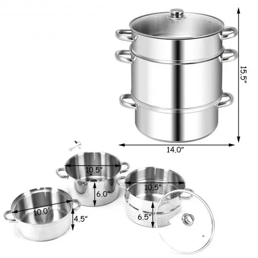 10 Quart Stainless Steel Fruit Juicer Steamer Multipot