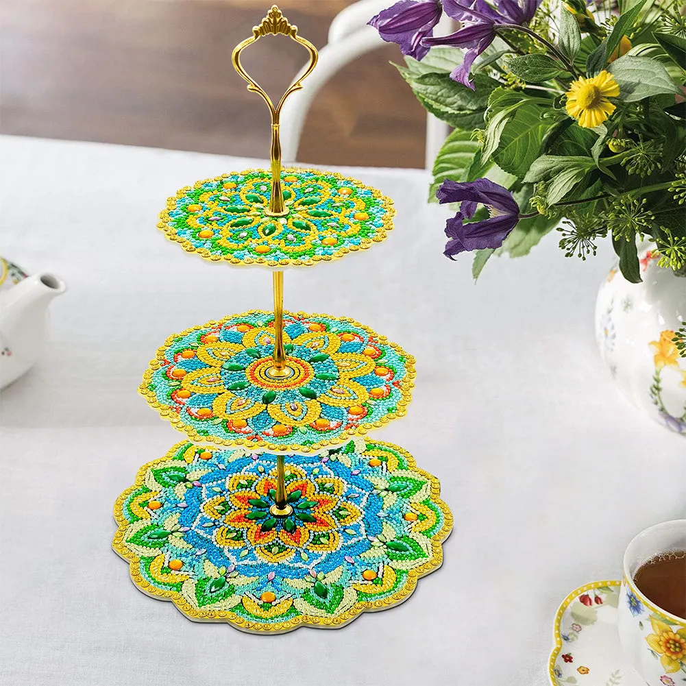 3-Tiered Diamond Painting Serving Tray for Coffee Table Serving Serving Food