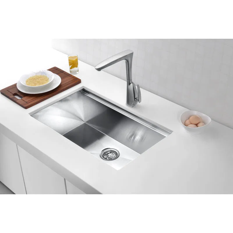 ANZZI Aegis Undermount Stainless Steel 32.75 in. 0-Hole Single Bowl Kitchen Sink with Cutting Board and Colander