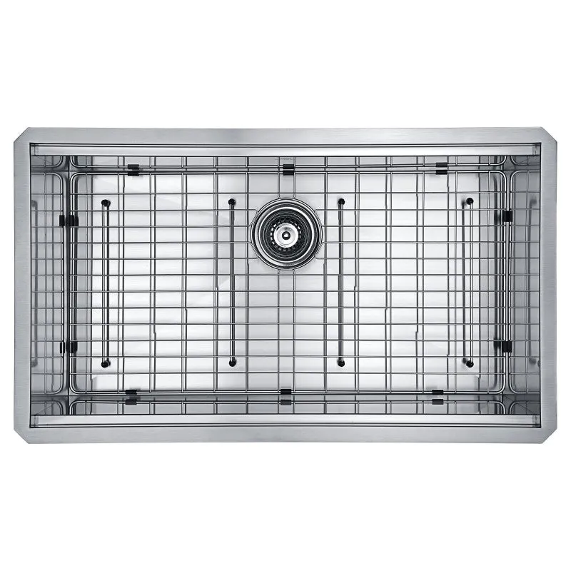 ANZZI Aegis Undermount Stainless Steel 32.75 in. 0-Hole Single Bowl Kitchen Sink with Cutting Board and Colander