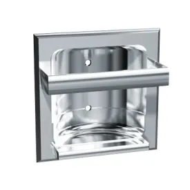 ASI 0410-Z Soap Dish w/ Round Bar - Chrome Plated Zamak - Recessed