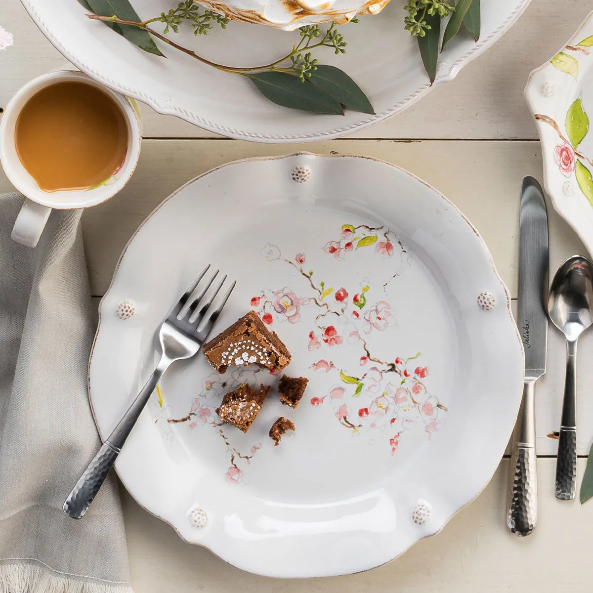 Berry & Thread Floral Sketch Dinner Plate - Cherry Blossom