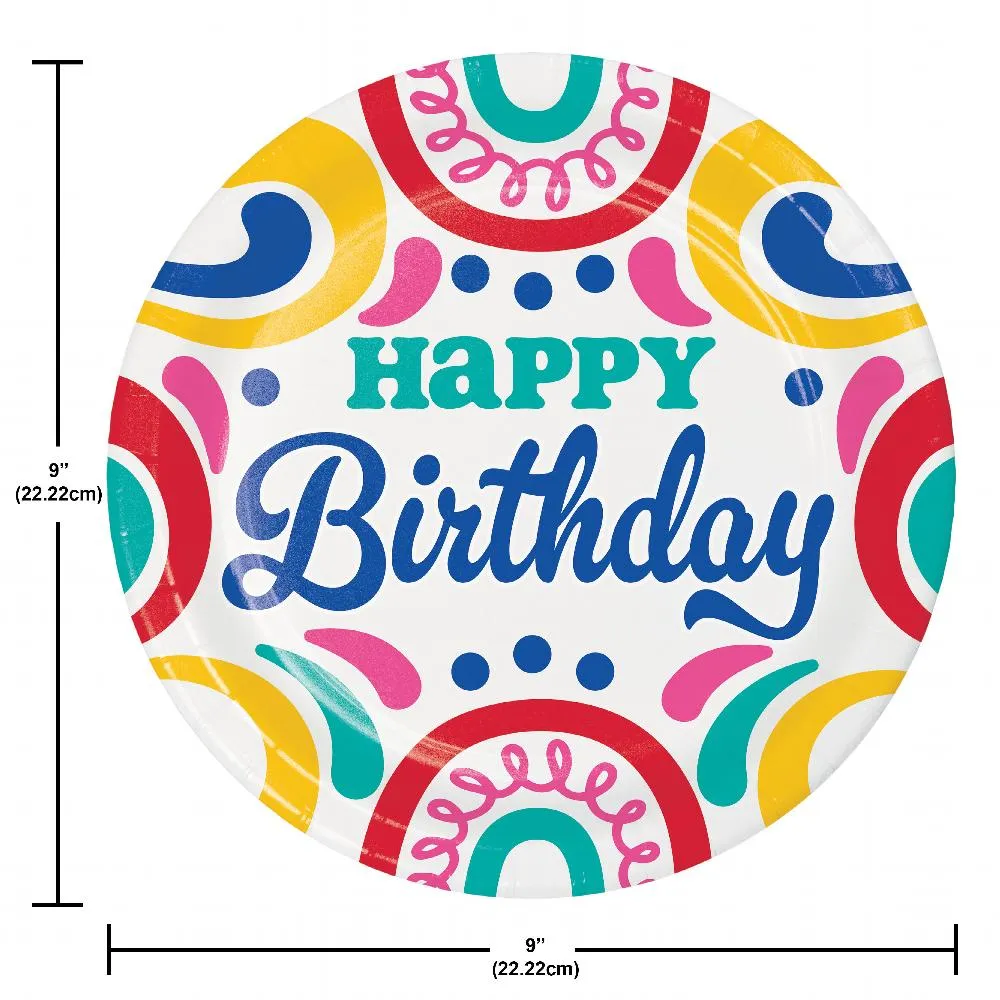 Birthday Swirls Dinner Plate (8/Pkg)