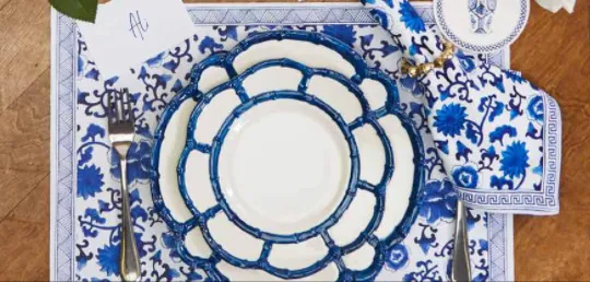 Blue Bamboo Dinner Plates