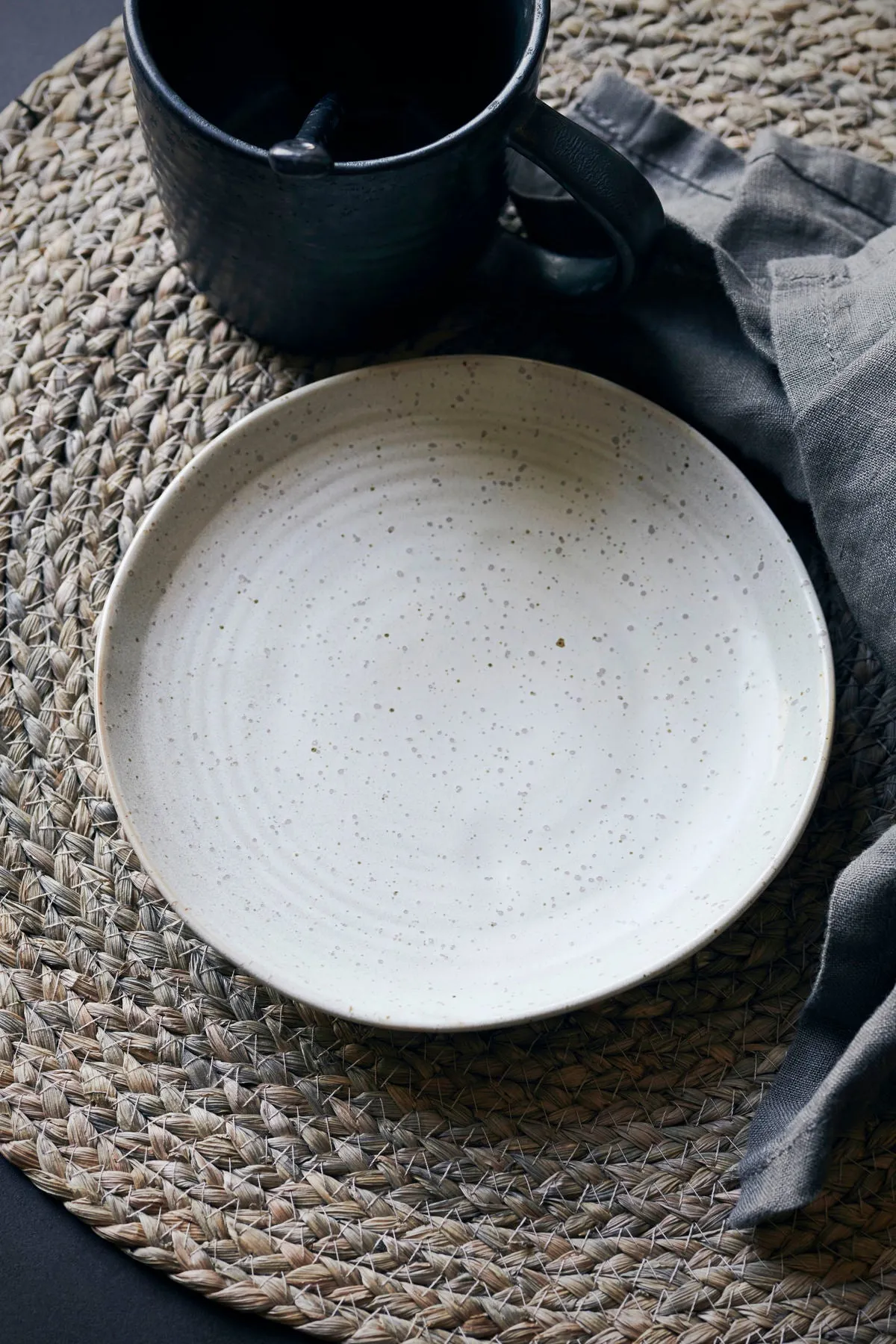 Cake/Side Plate | Pion | Grey Speckled Glaze | by House Doctor