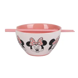 Disney Minnie Mouse 20 oz. Ceramic Ramen Bowl with Chopsticks