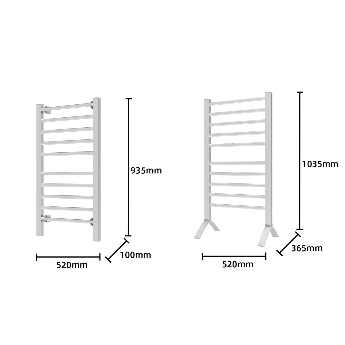 Fast Heating 10-Rail Heated Towel Rack with Timer, Pronti