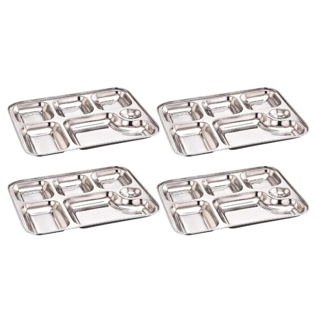 GALOOF Stainless Steel 6 in 1 Pav Bhaji Plate Set 4