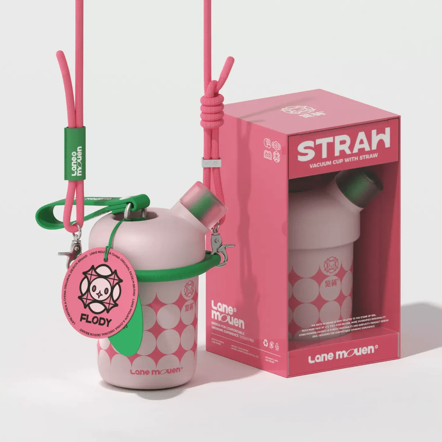 Lane Mouen Vacuum Cup Straw Cup 420ML