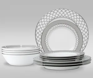 Noritake Eternal Palace Platinum 12-Piece Dinner Set