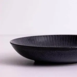 Reactive Linear Black Pasta Bowl - 23cm