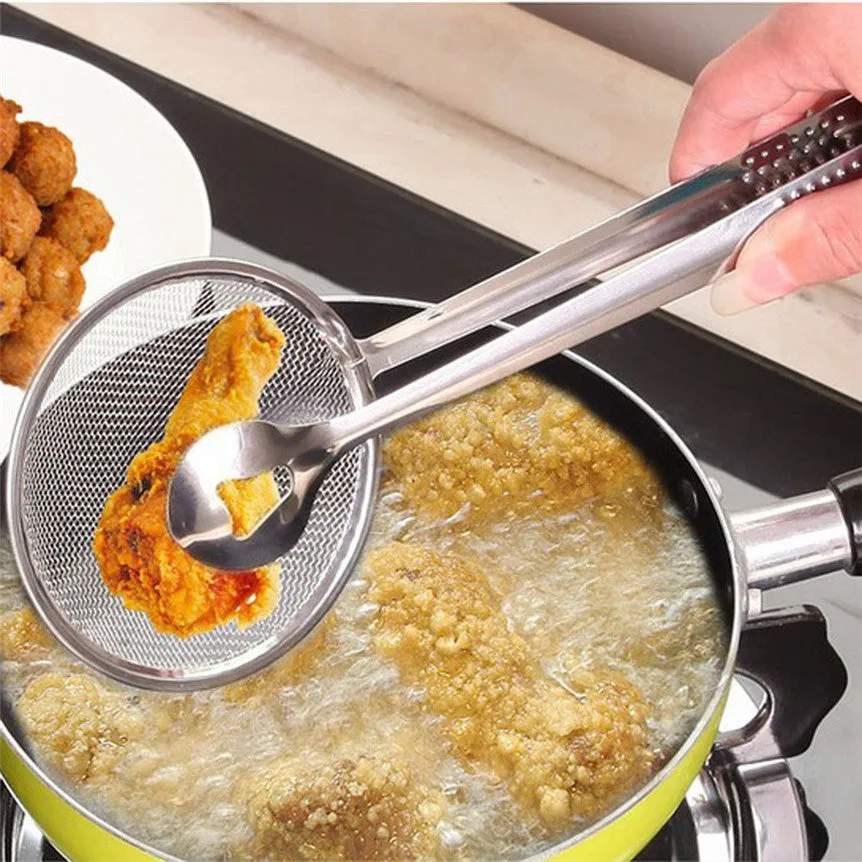 Stainless Steel Clamp Strainer - BBQ Filter Spoon