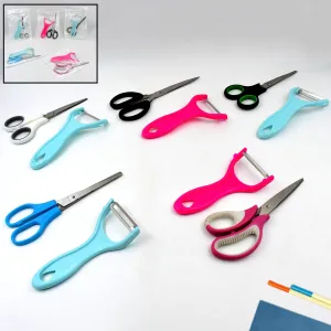 Stainless Steel Kitchen Scissors & Multipurpose Peeler (2 Pc Set / Mix Design Scissor & Peeler)